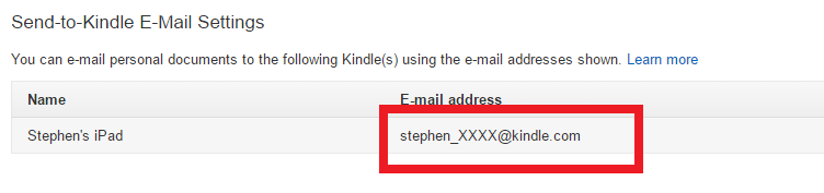 Send-to-kindle email settings